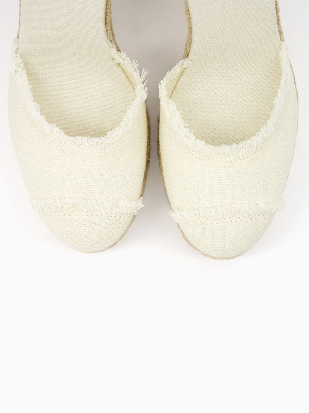 Lace-up jute wedges with studs