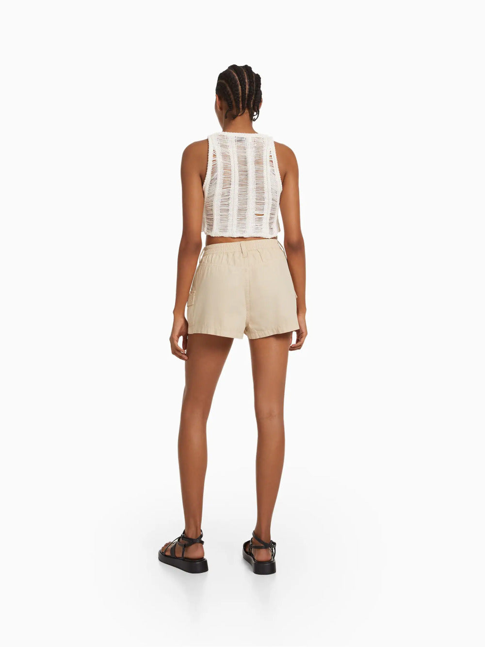 Multi-cargo cotton shorts