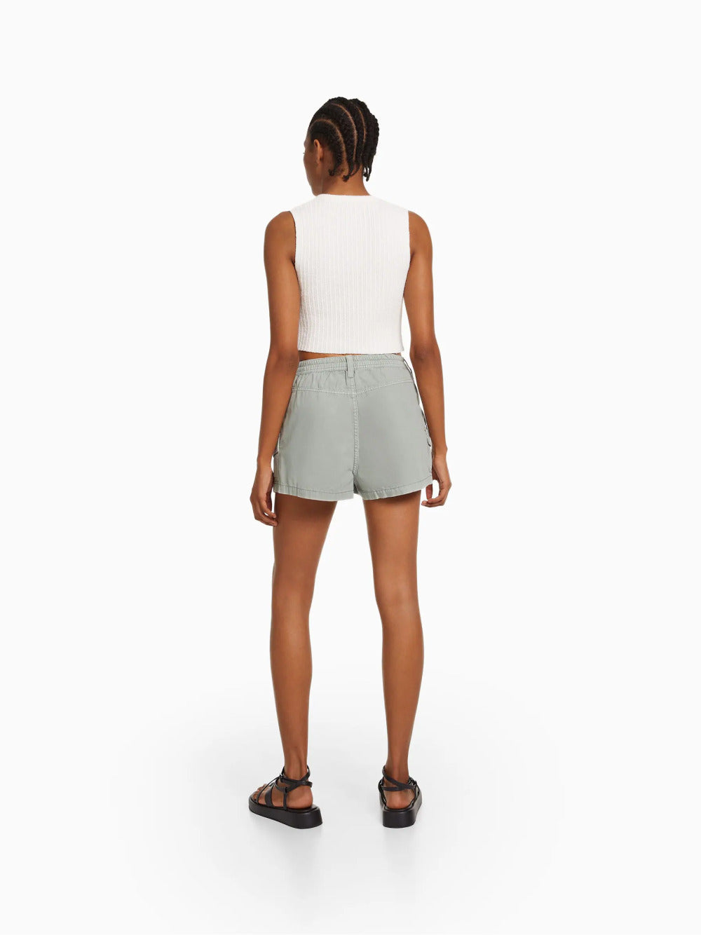 Multi-cargo cotton shorts