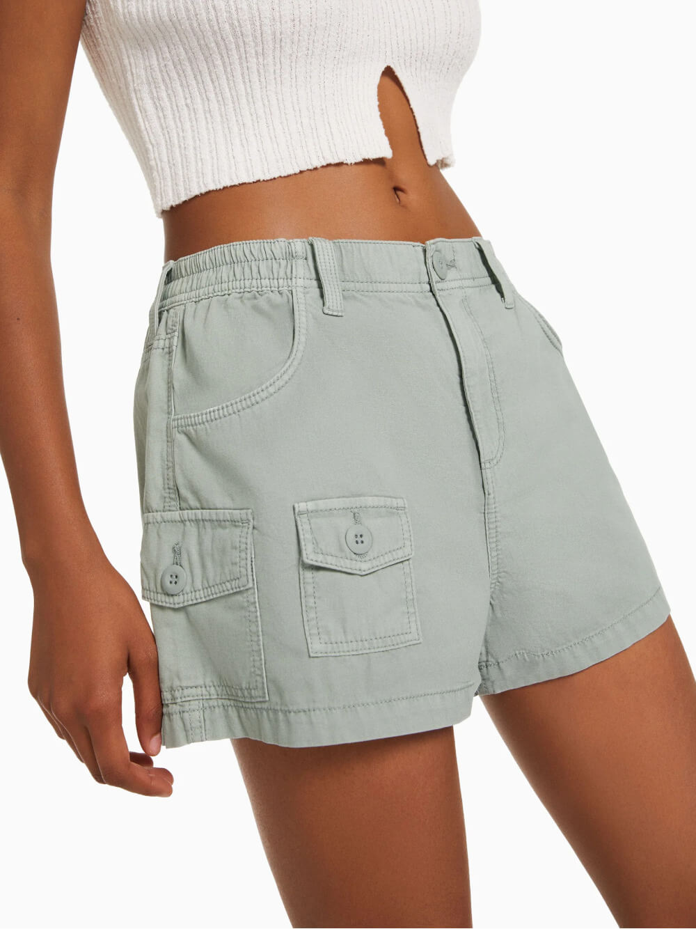 Multi-cargo cotton shorts