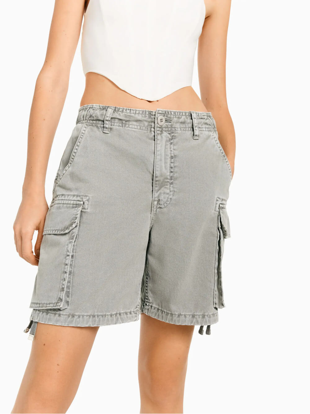 Cotton cargo Bermuda shorts