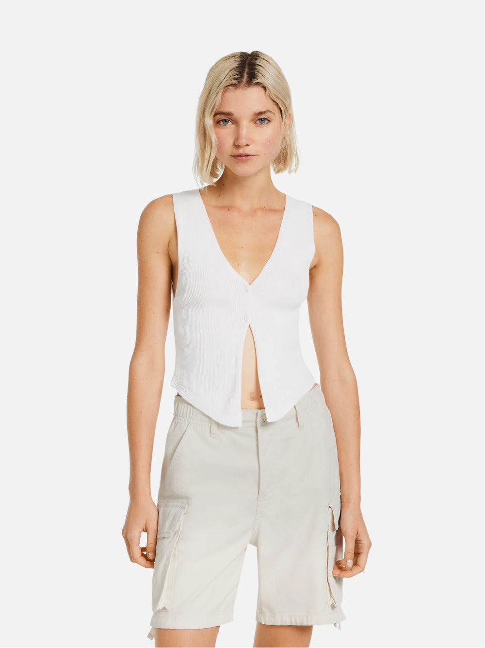 Cotton cargo Bermuda shorts