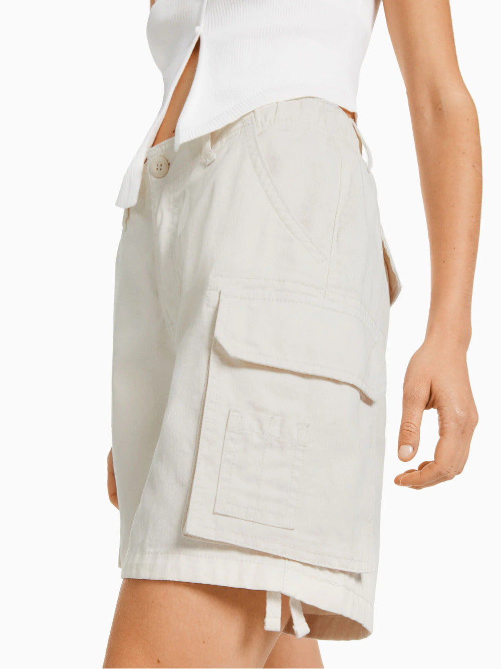 Cotton cargo Bermuda shorts