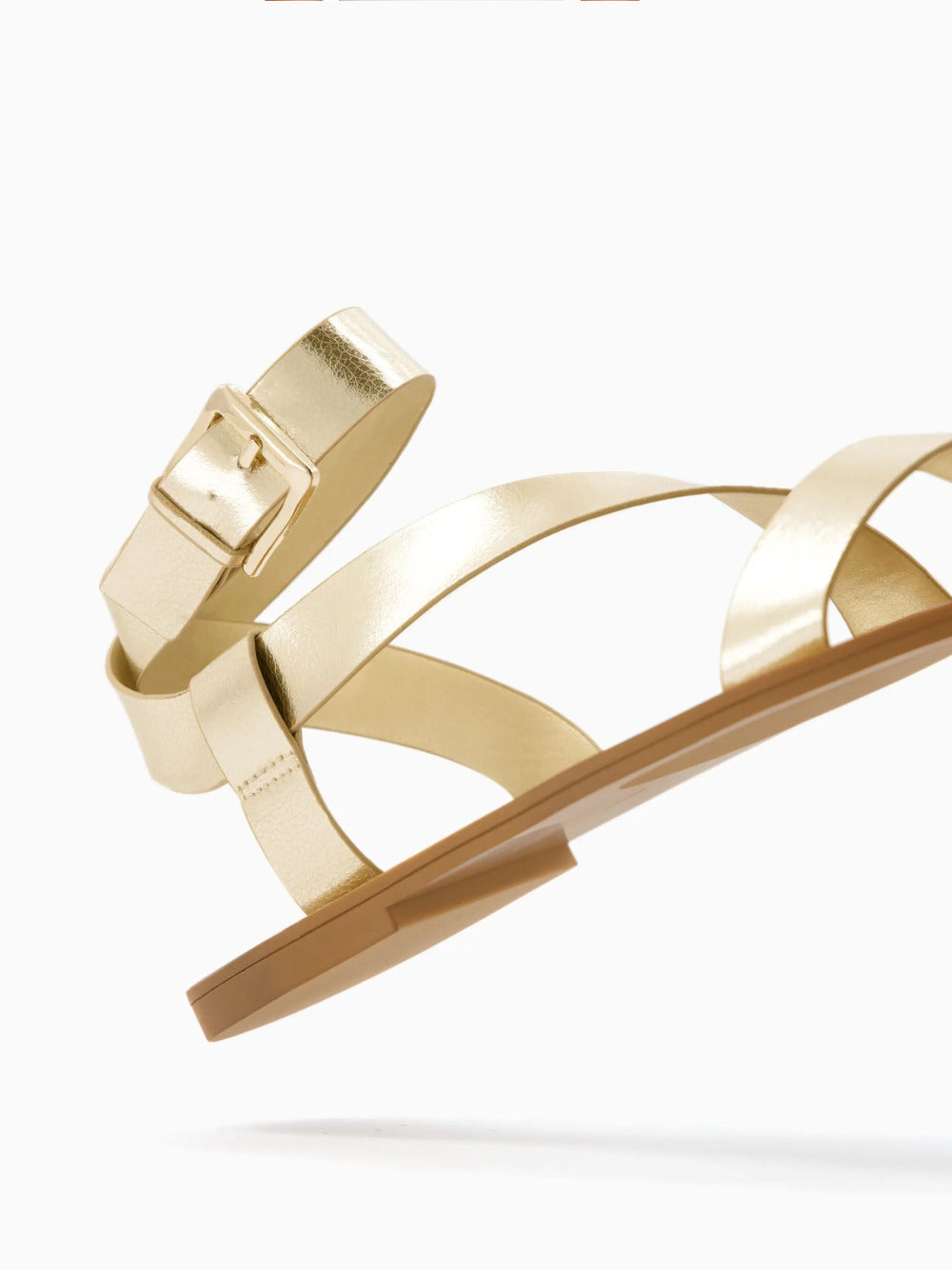 Flat sandals with ankle strap