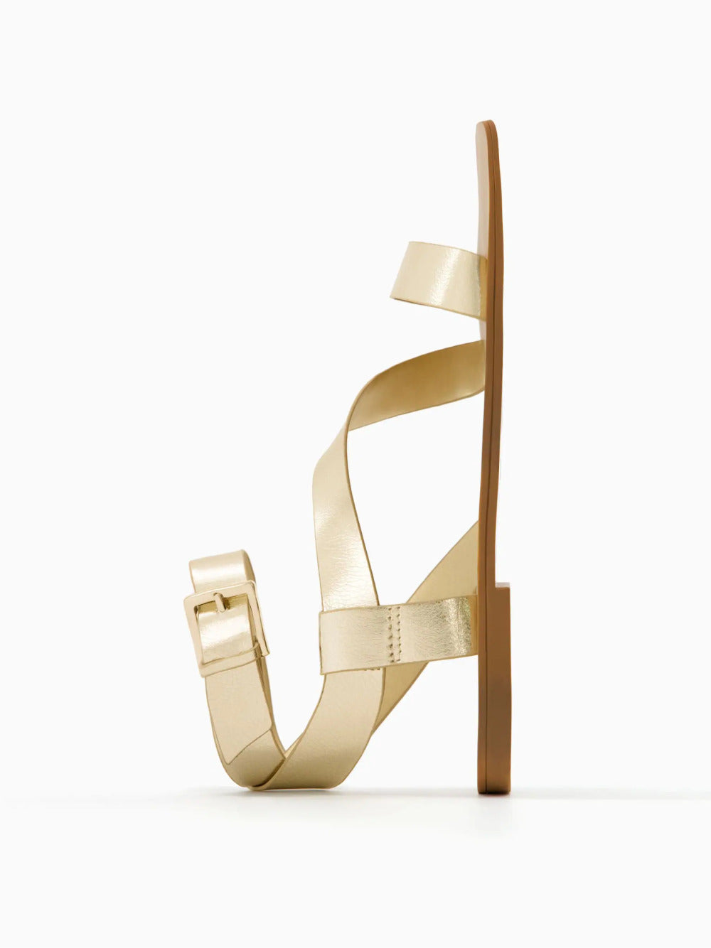 Flat sandals with ankle strap