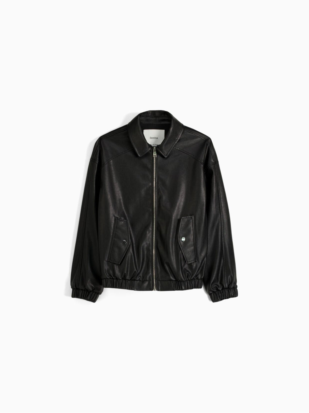 Faux leather dad fit jacket