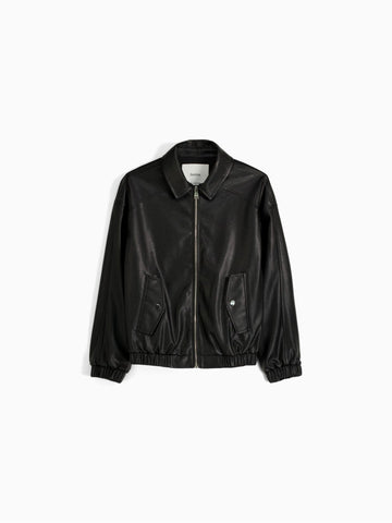 Faux leather dad fit jacket