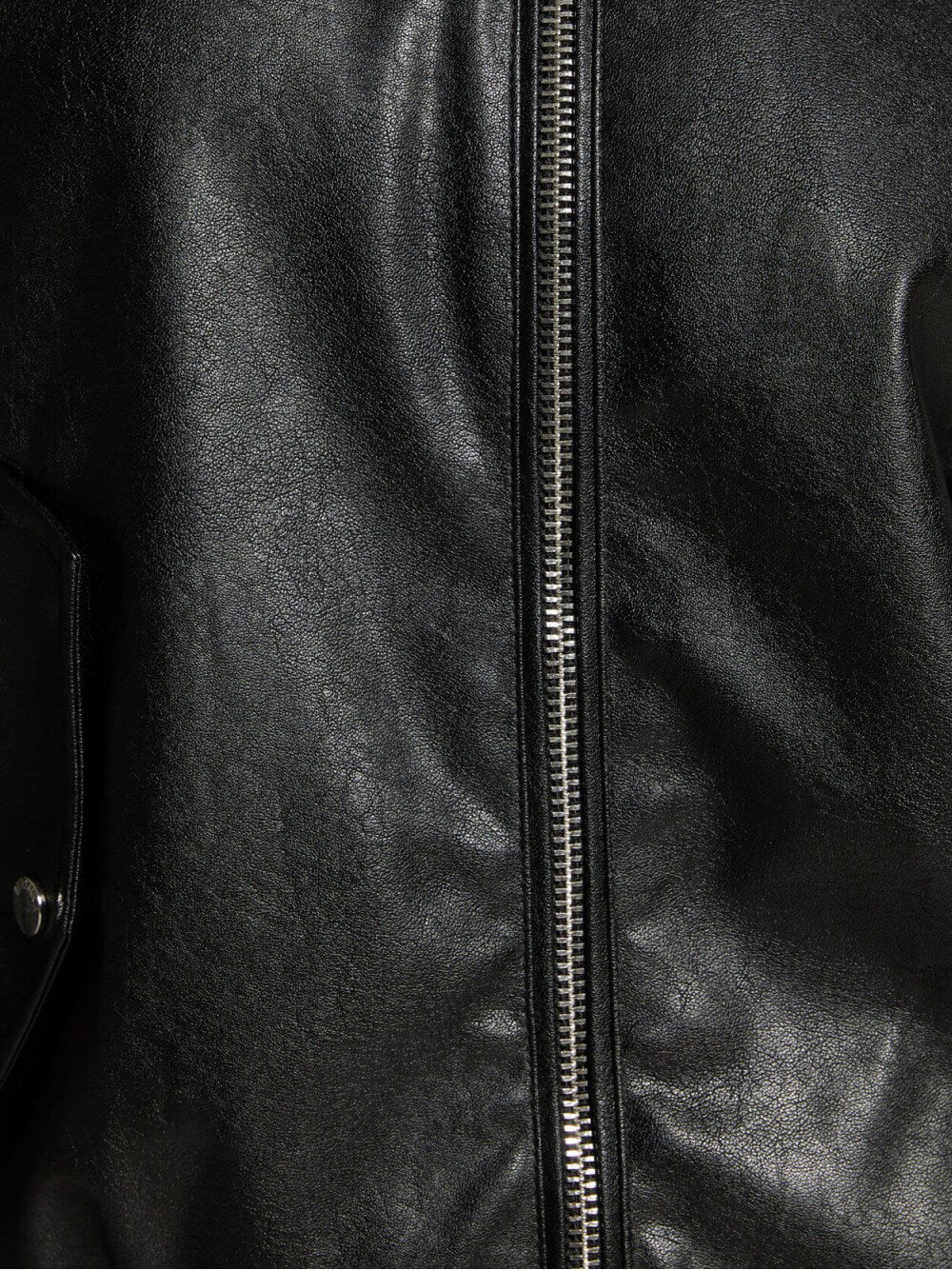 Faux leather dad fit jacket