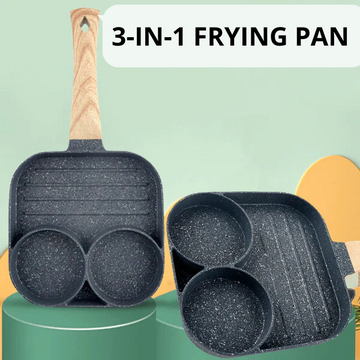 Frying Pan - 3 in 1 Non-Stick + 4 Wooden Spoon [Free Gift]