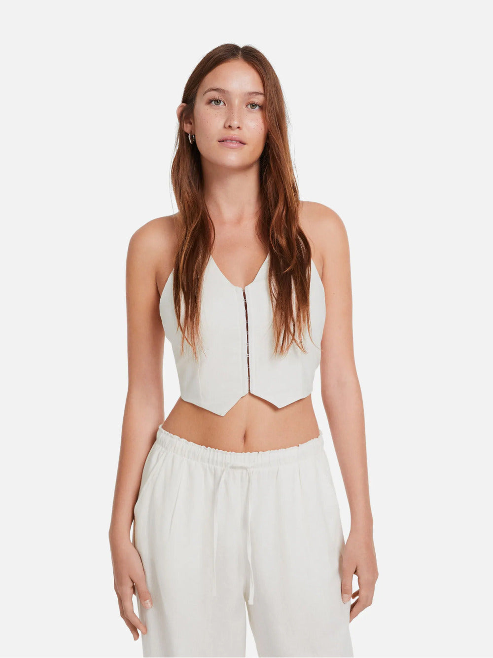 Linen blend waistcoat