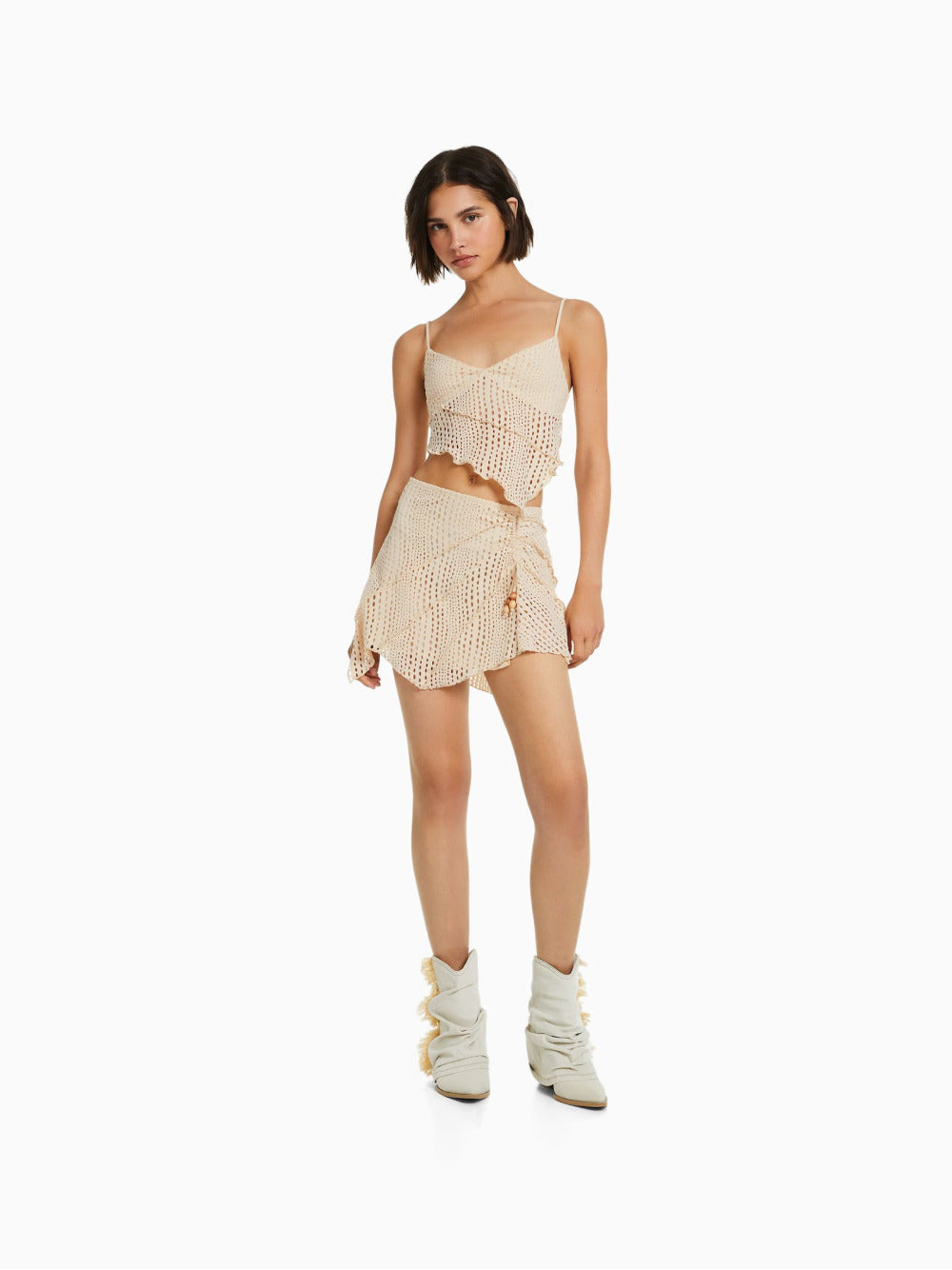 Rustic strappy crop top with