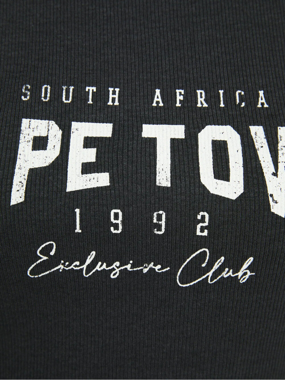 Ribbed printed strappy T-shirt