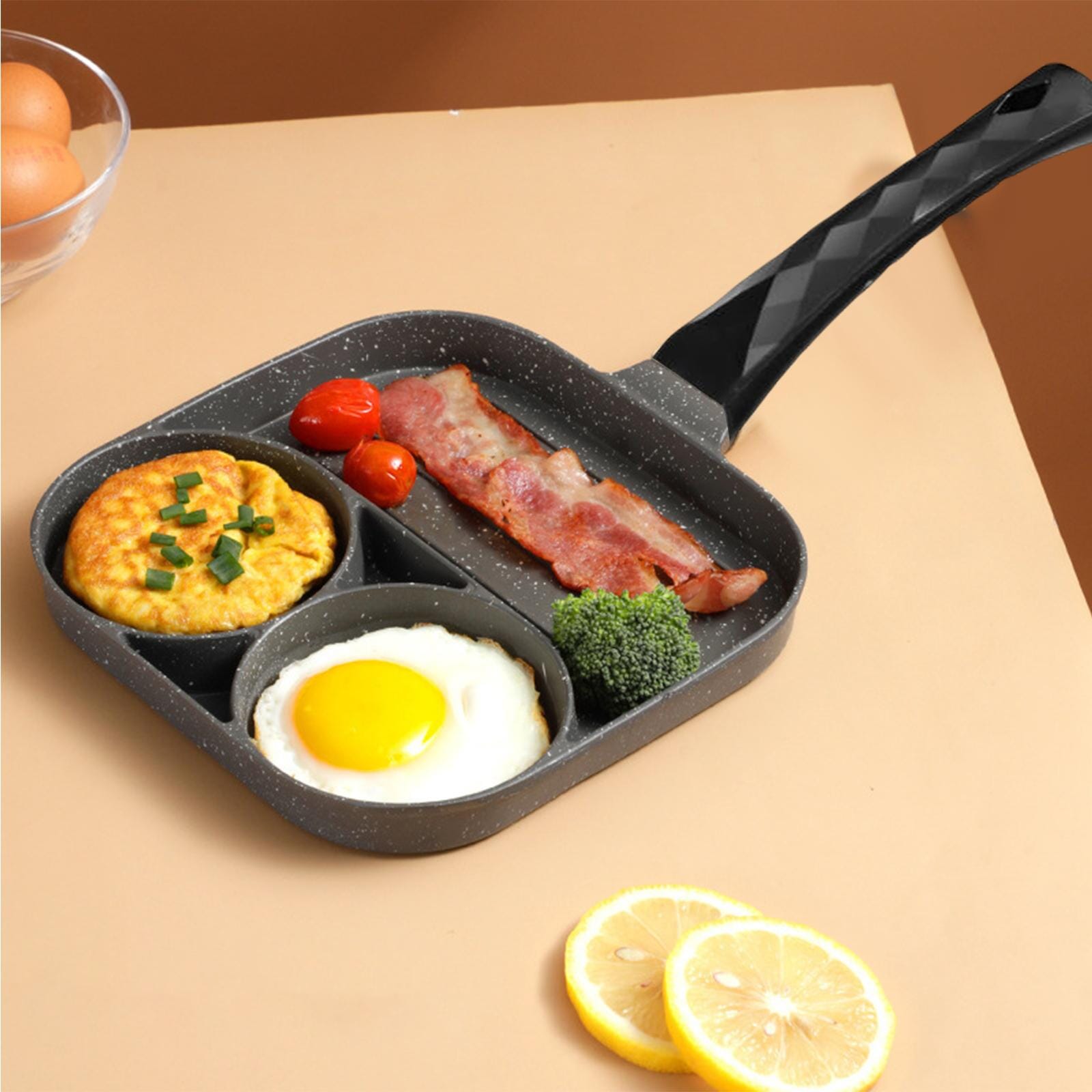 Frying Pan - 3 in 1 Non-Stick + 4 Wooden Spoon [Free Gift]